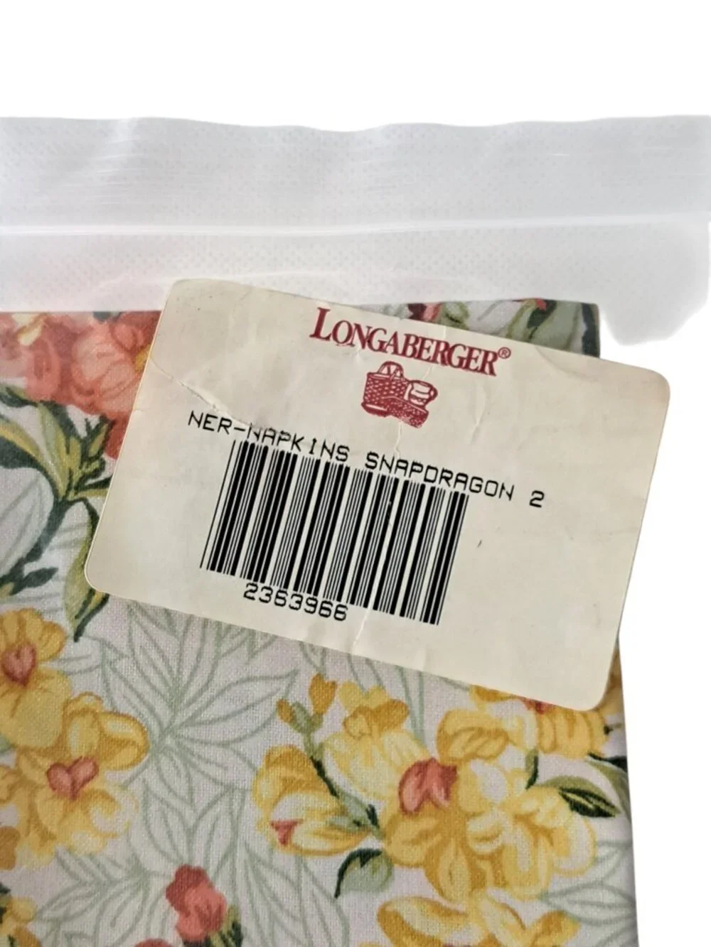 New Longaberger Snapdragon Cloth Napkins Floral Set Of 2 May Series 17x17 Fabric